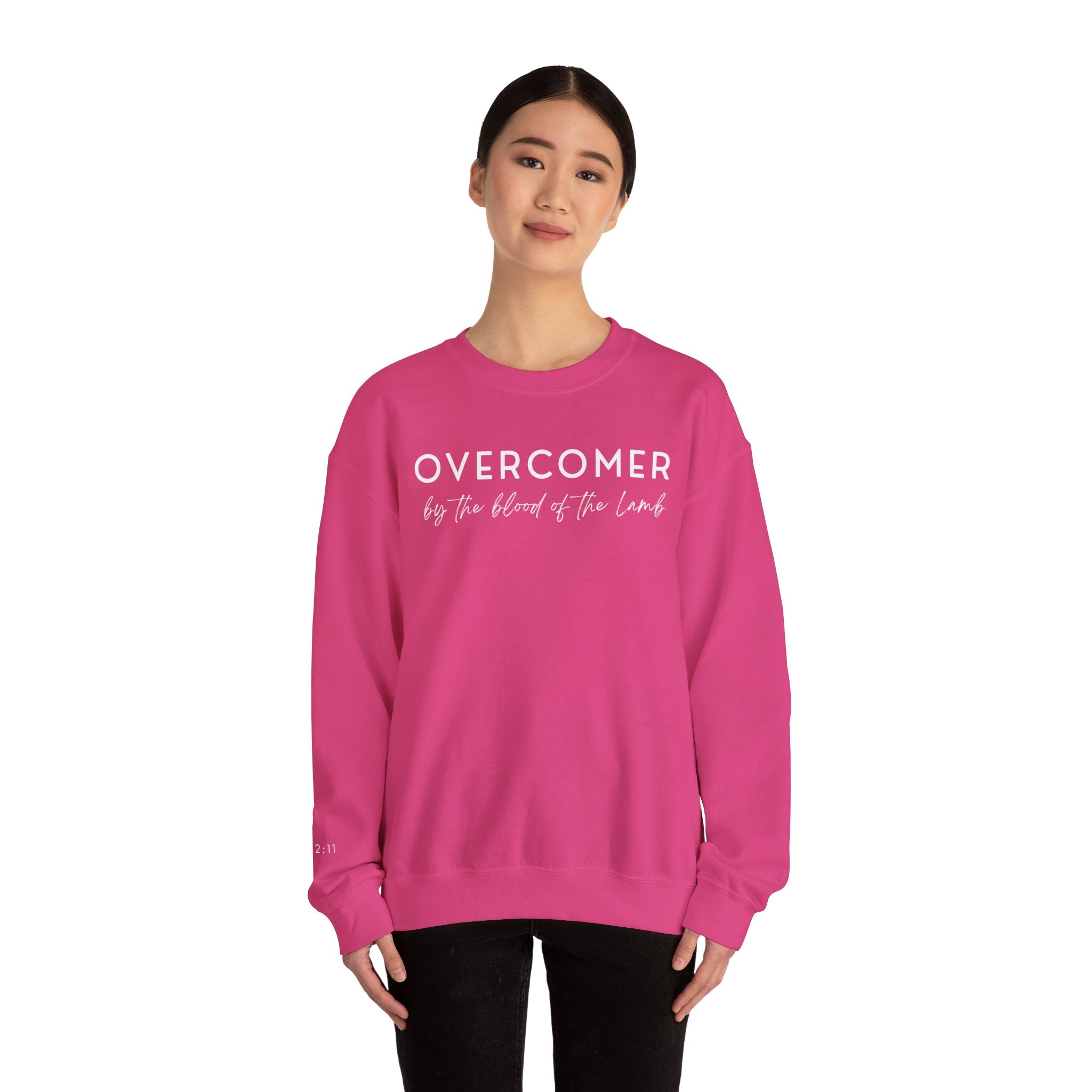 Overcomer Crewneck Sweatshirt w/white text