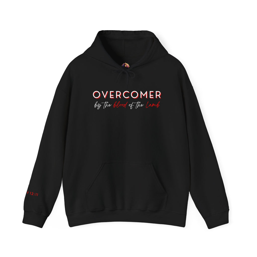 The Overcomer Hoodie w/White and Red Text