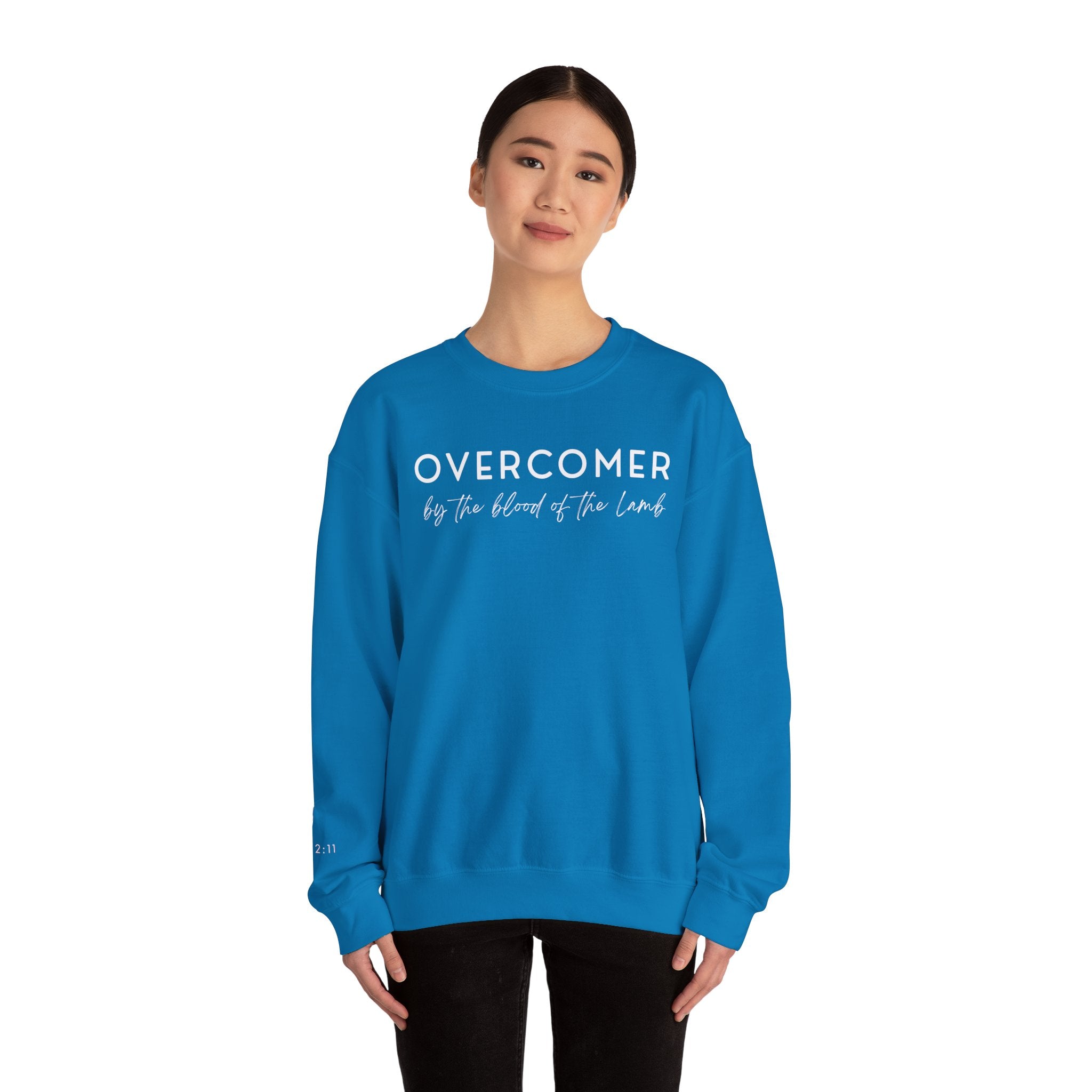 Overcomer Crewneck Sweatshirt w/white text