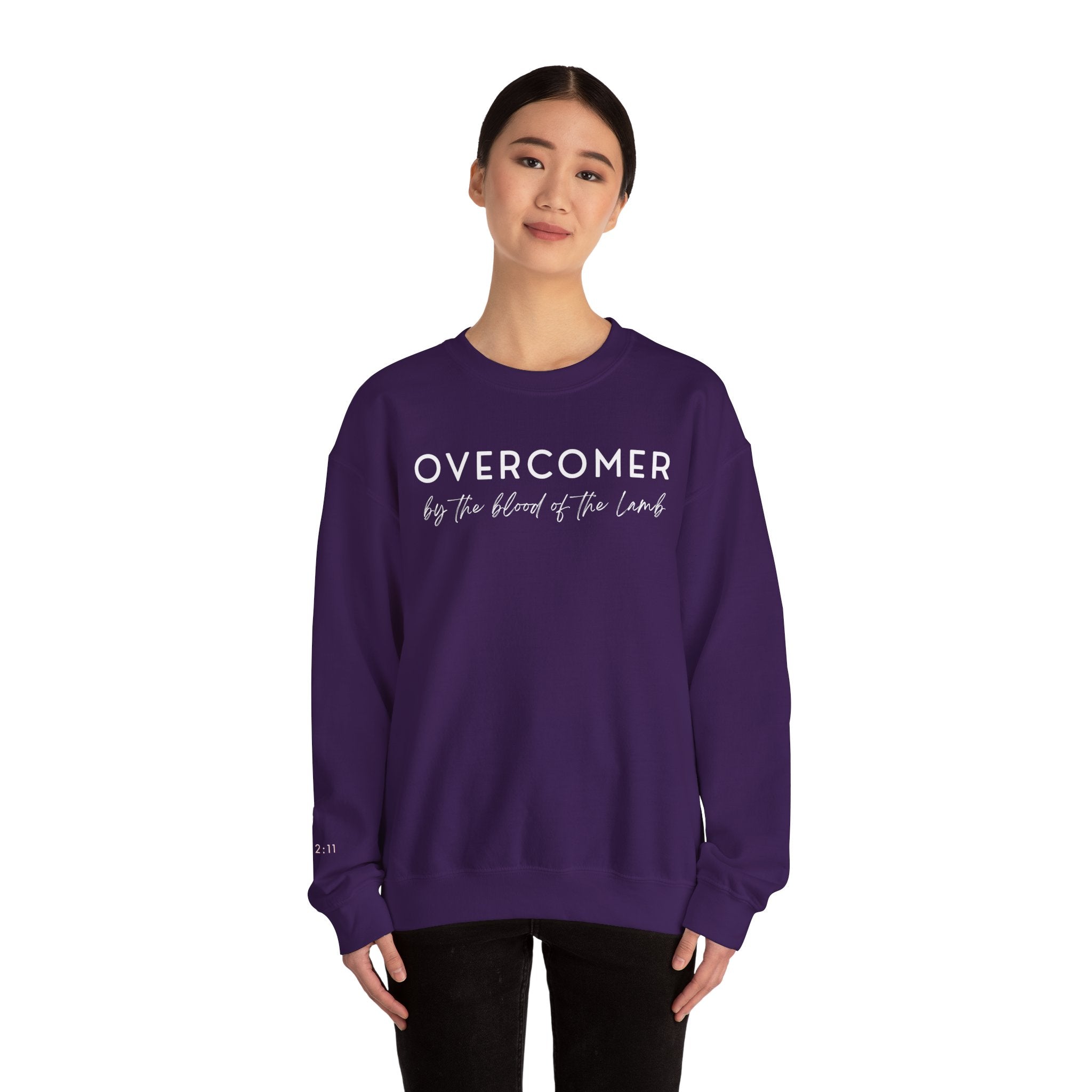 Overcomer Crewneck Sweatshirt w/white text