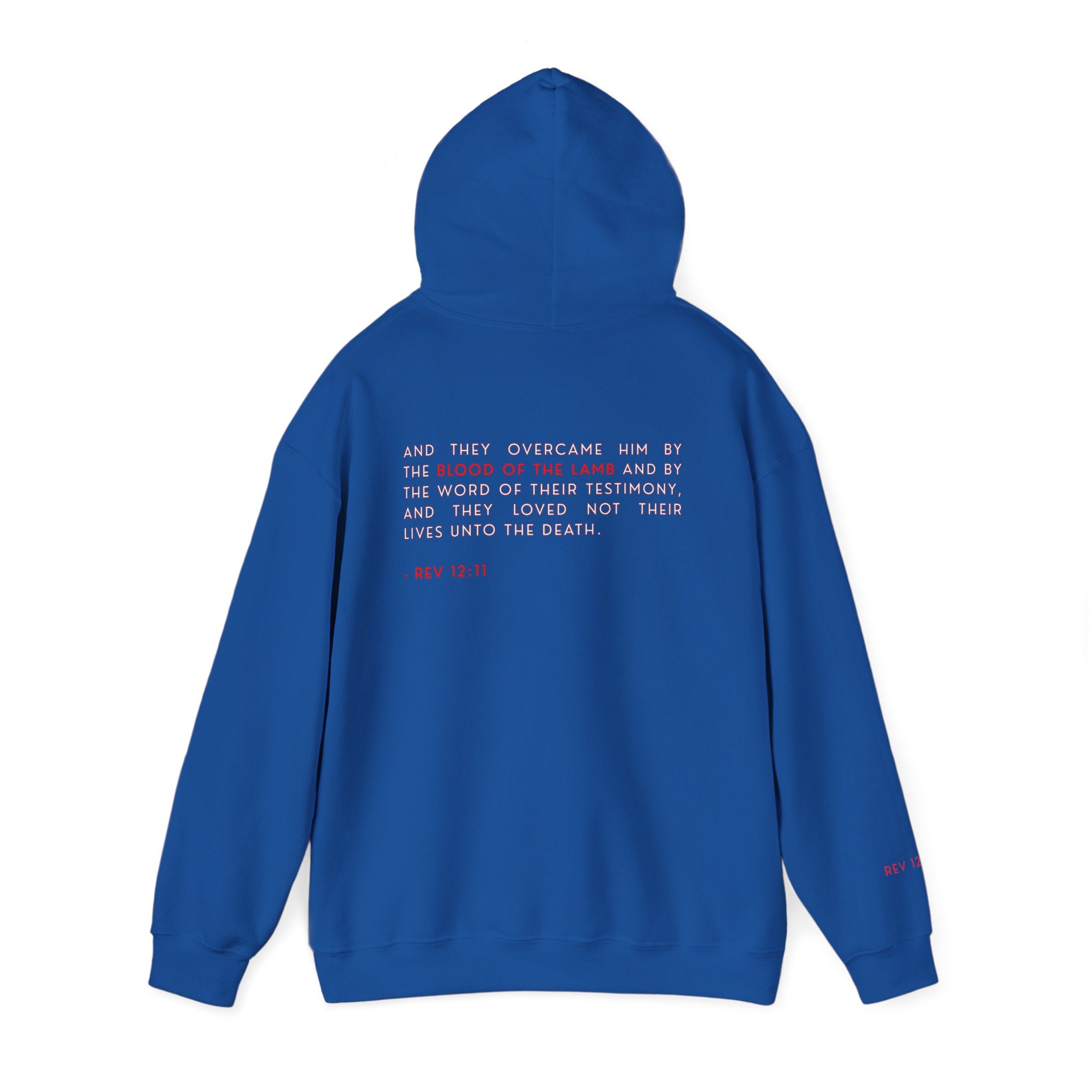 The Overcomer Hoodie w/White and Red Text