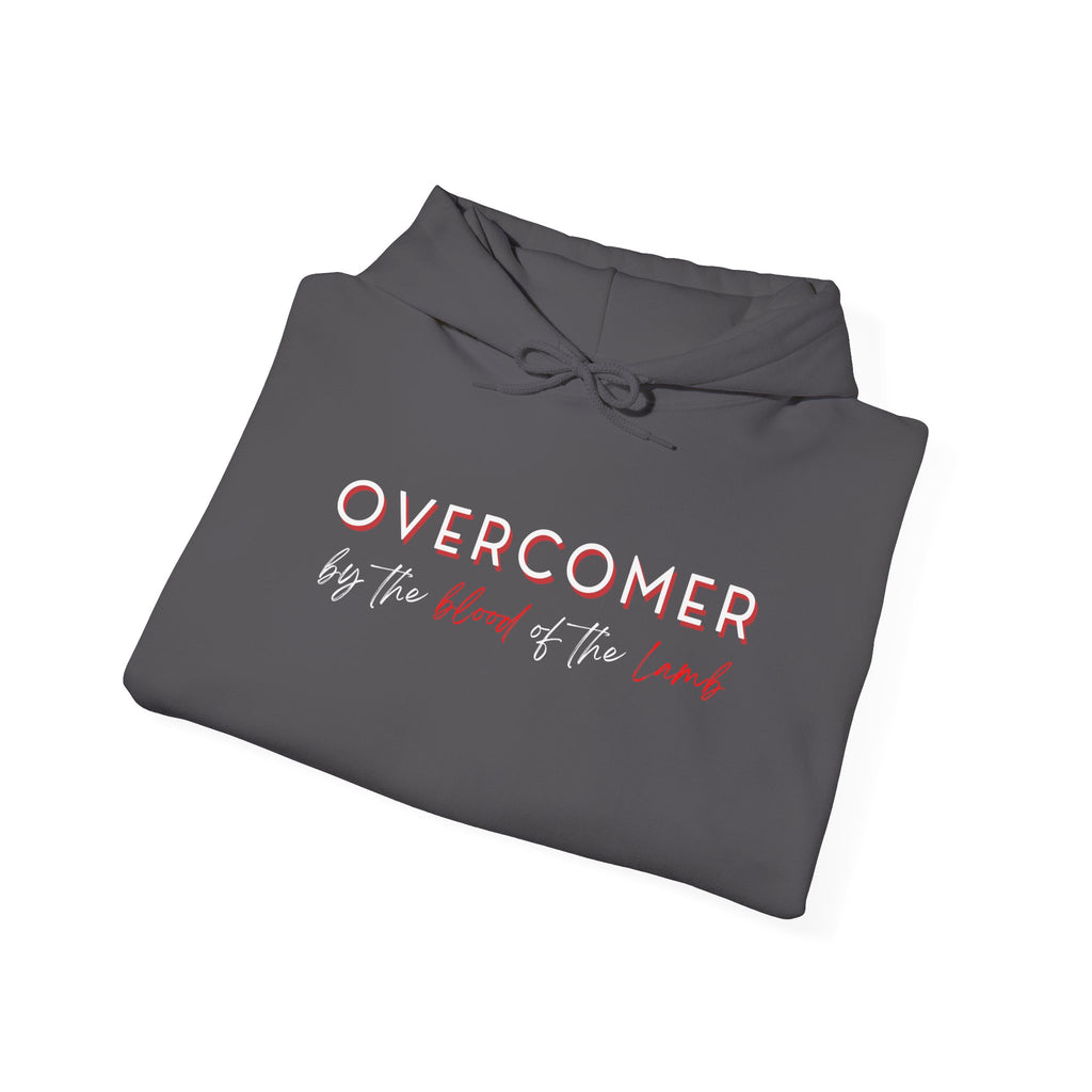 The Overcomer Hoodie w/White and Red Text