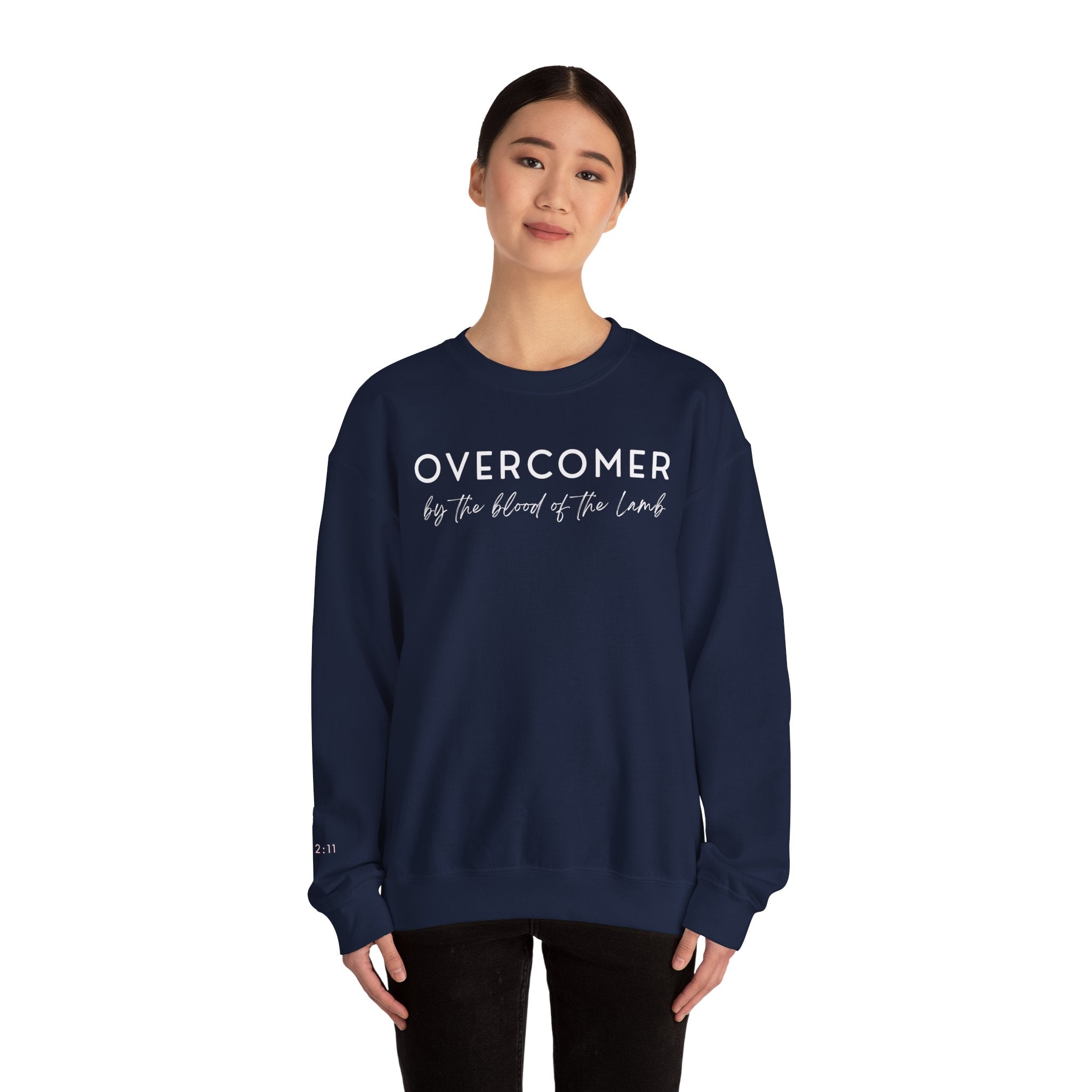 Overcomer Crewneck Sweatshirt w/white text