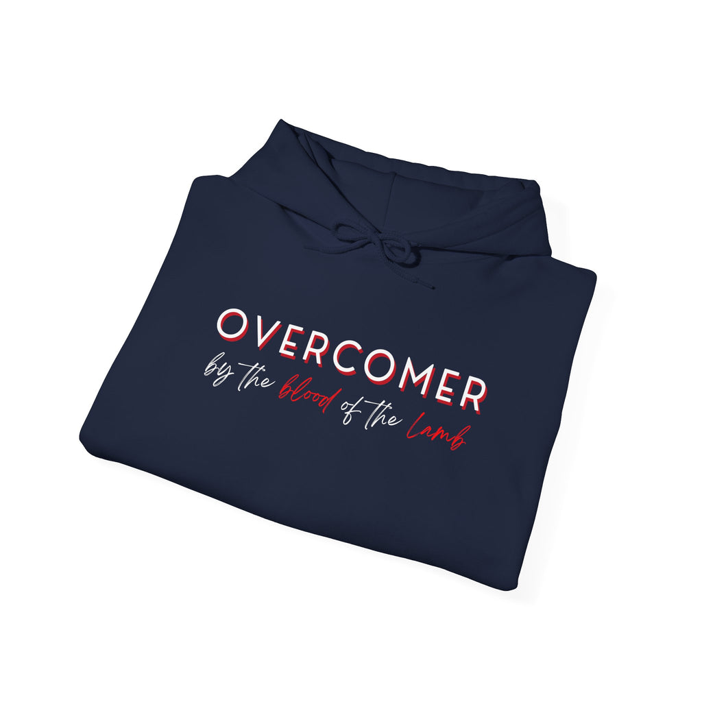 The Overcomer Hoodie w/White and Red Text