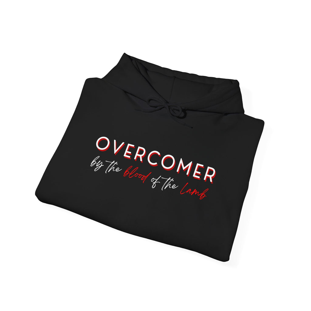 The Overcomer Hoodie w/White and Red Text